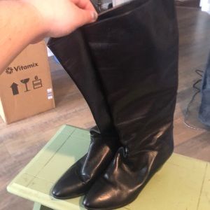 Vintage Black Heeled Boots